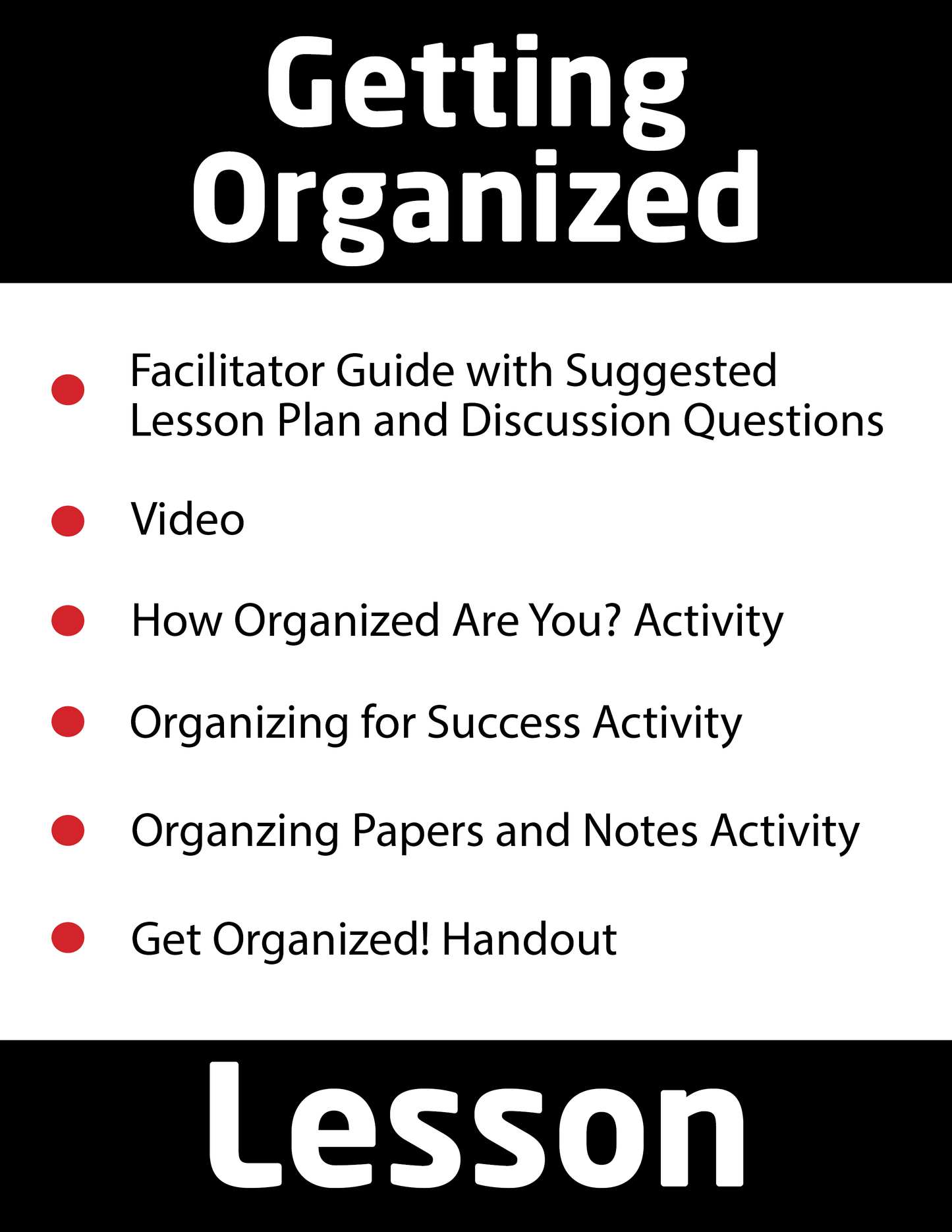 Getting Organized Lesson