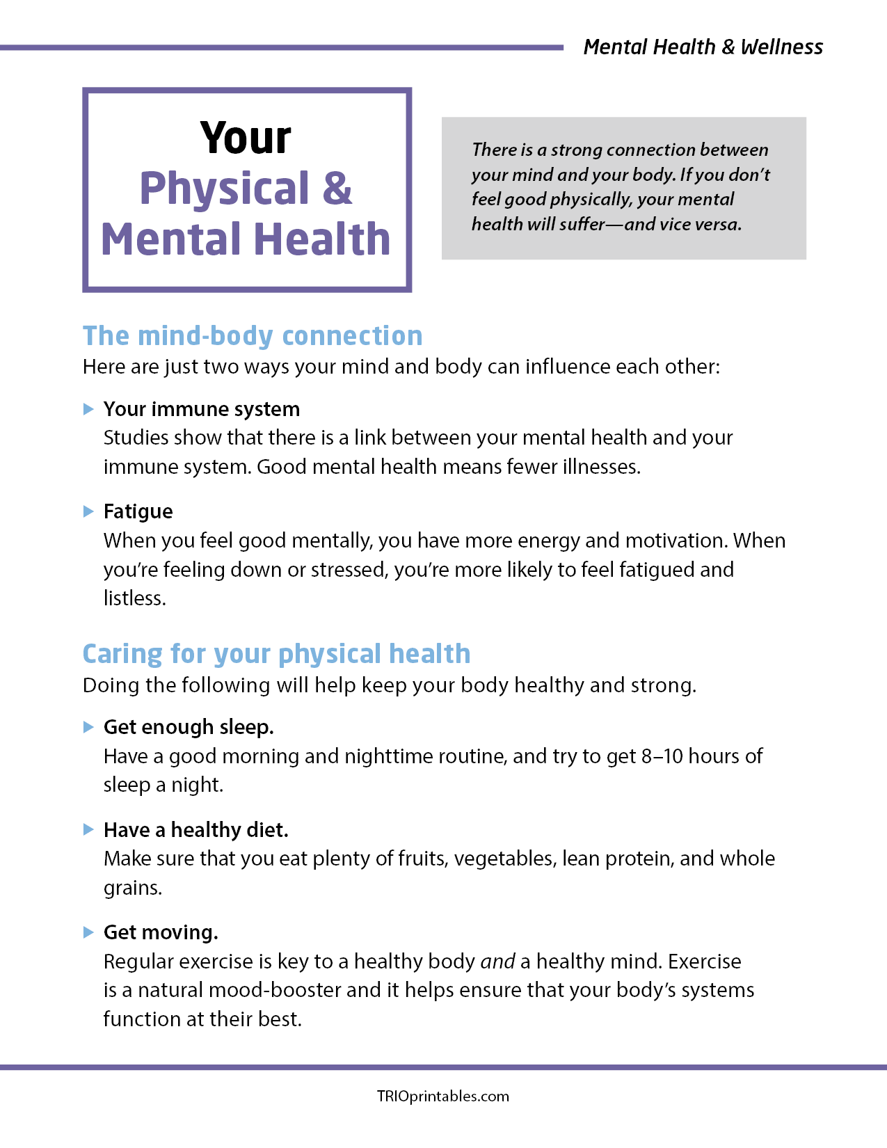 Your Physical and Mental Health