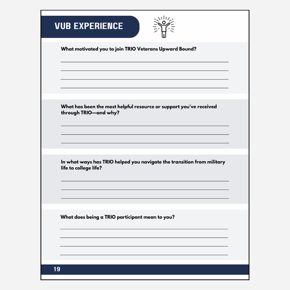 TRIO Veterans Upward Bound Reflection Journal