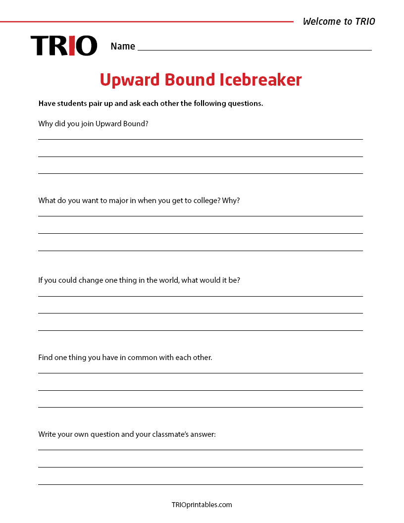 Upward Bound Icebreaker