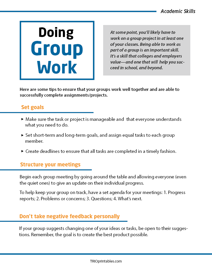 Doing Group Work Informational Sheet