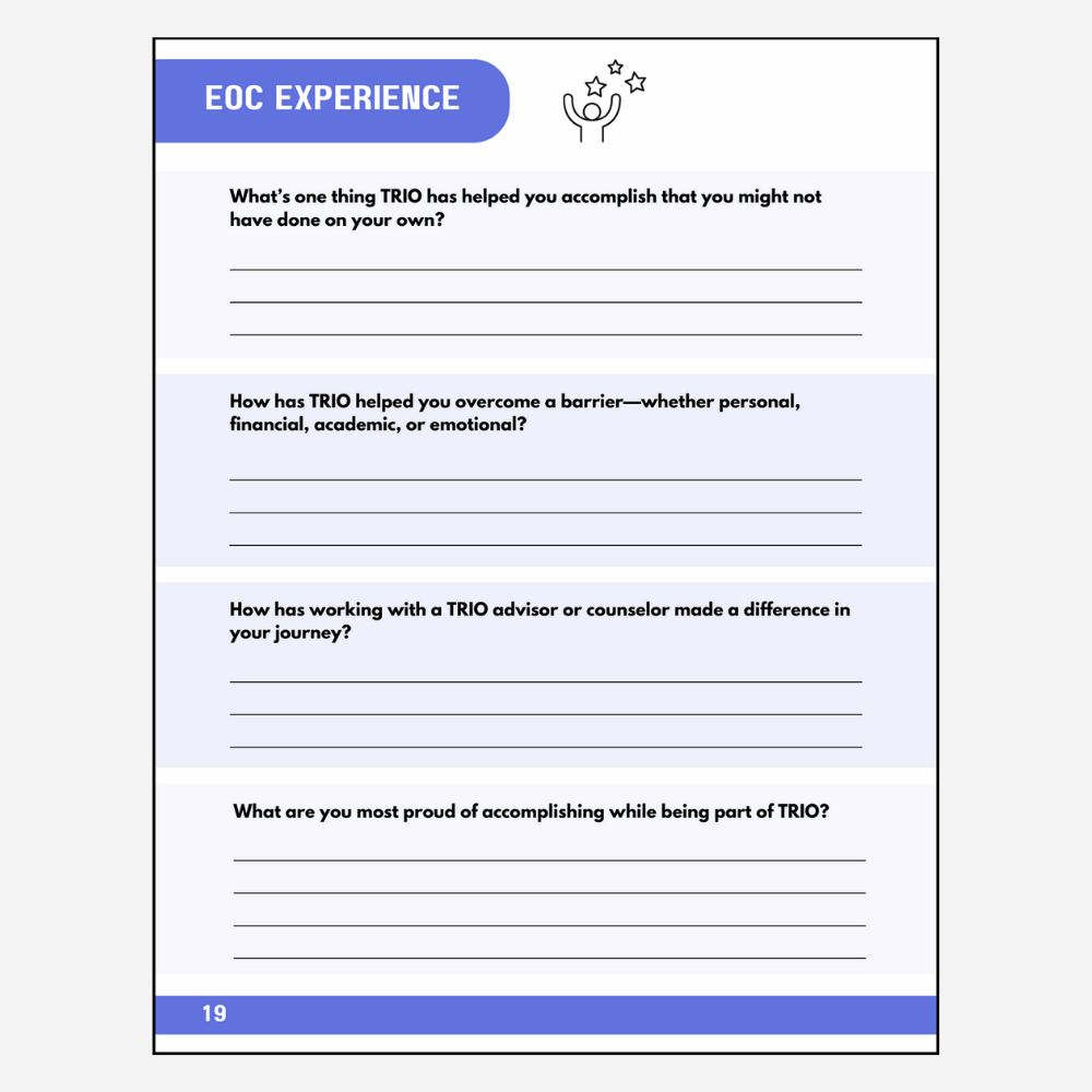 TRIO Educational Opportunity Centers (EOC) Reflection Journal