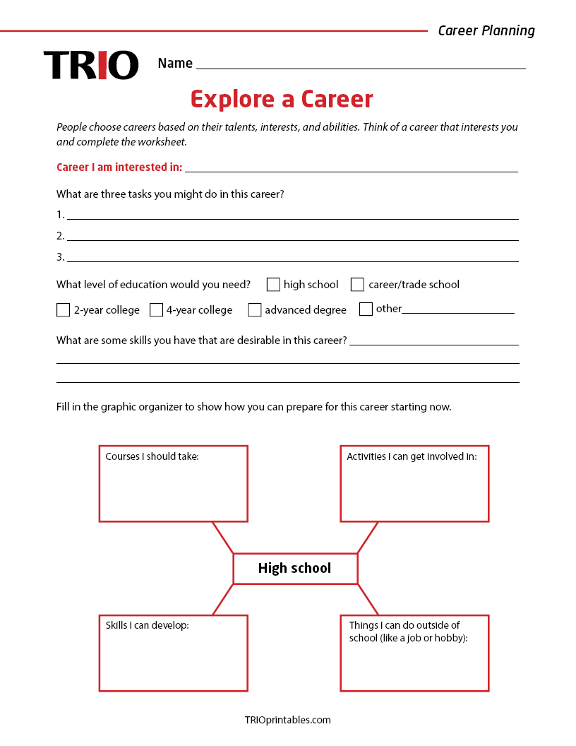 Explore a Career Activity Sheet