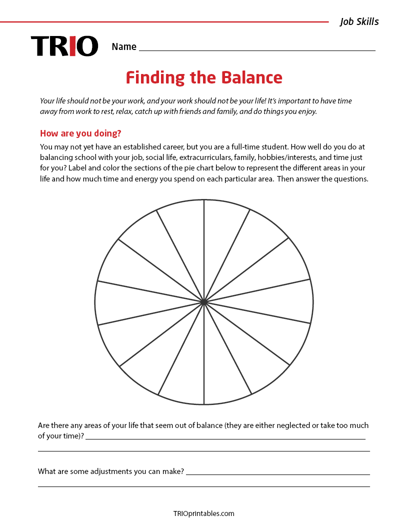 Finding the Balance Activity Sheet