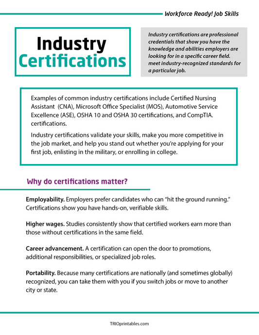 Industry Certifications