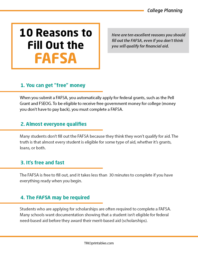 10 Reasons to Fill Out the FAFSA