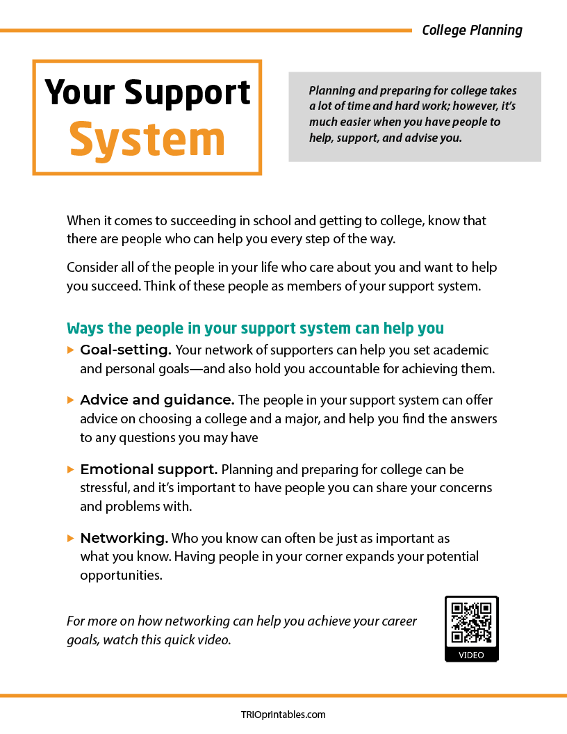 Your Support System Informational Sheet