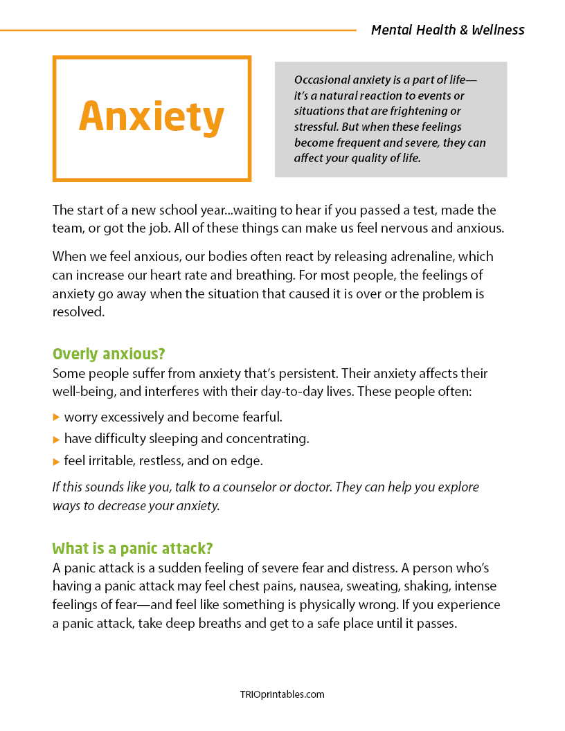 Anxiety Informational Sheet