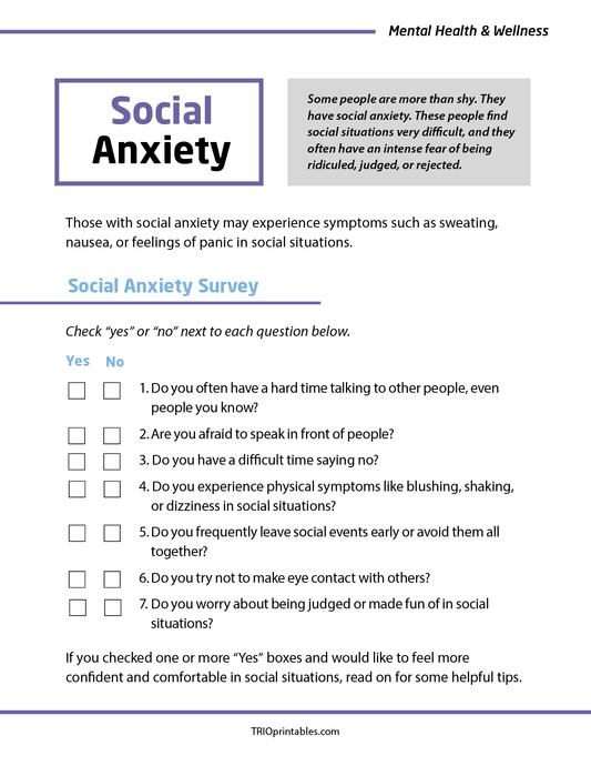 Social Anxiety Informational Sheet