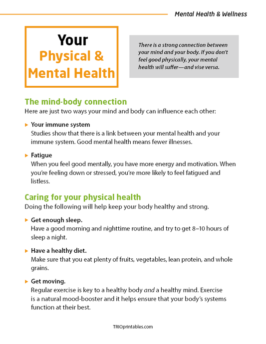 Your Physical and Mental Health Informational Sheet