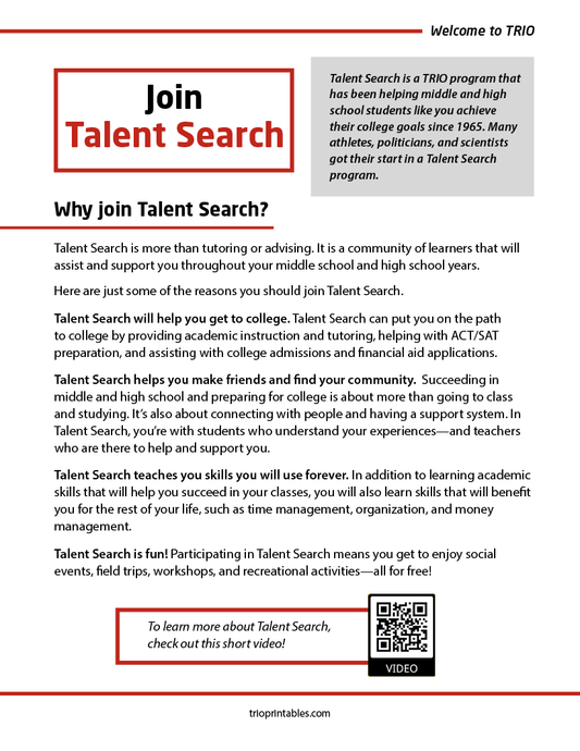 Join Talent Search Informational Sheet