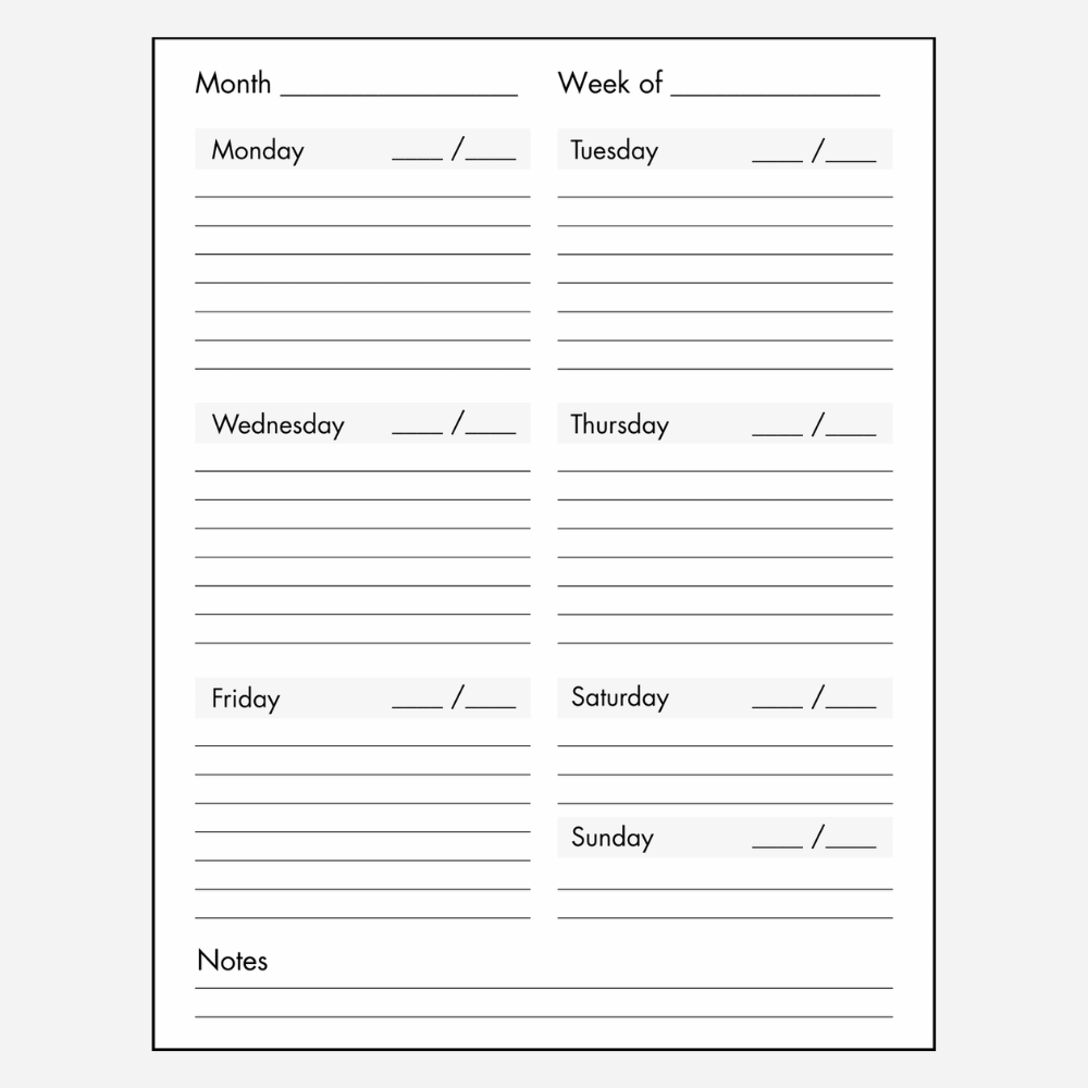 TRIO Student Planner – 8.5" x 11" (Undated, 52 Weeks)