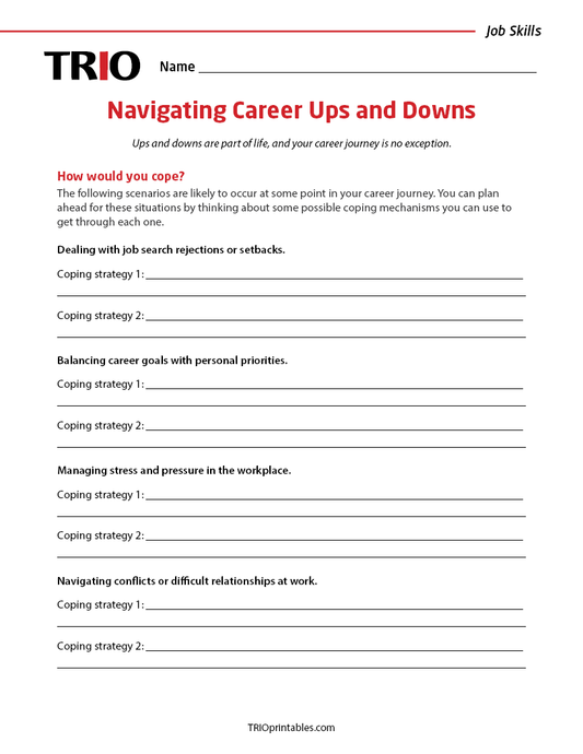 Navigating Career Ups and Downs Activity Sheet