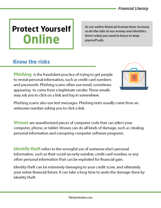 Protect Yourself Online Informational Sheet