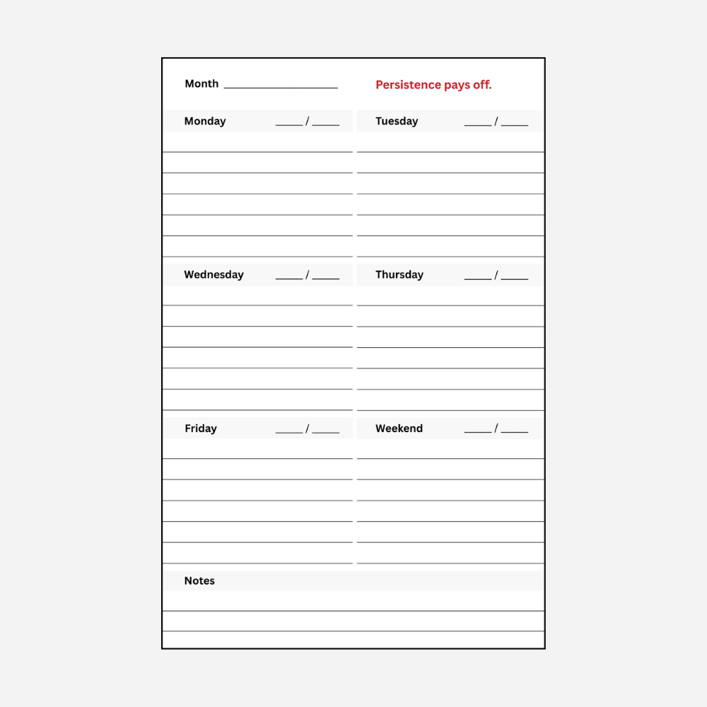TRIO Student Planner – 5.5" x 8.5" (Undated, 52 Weeks)