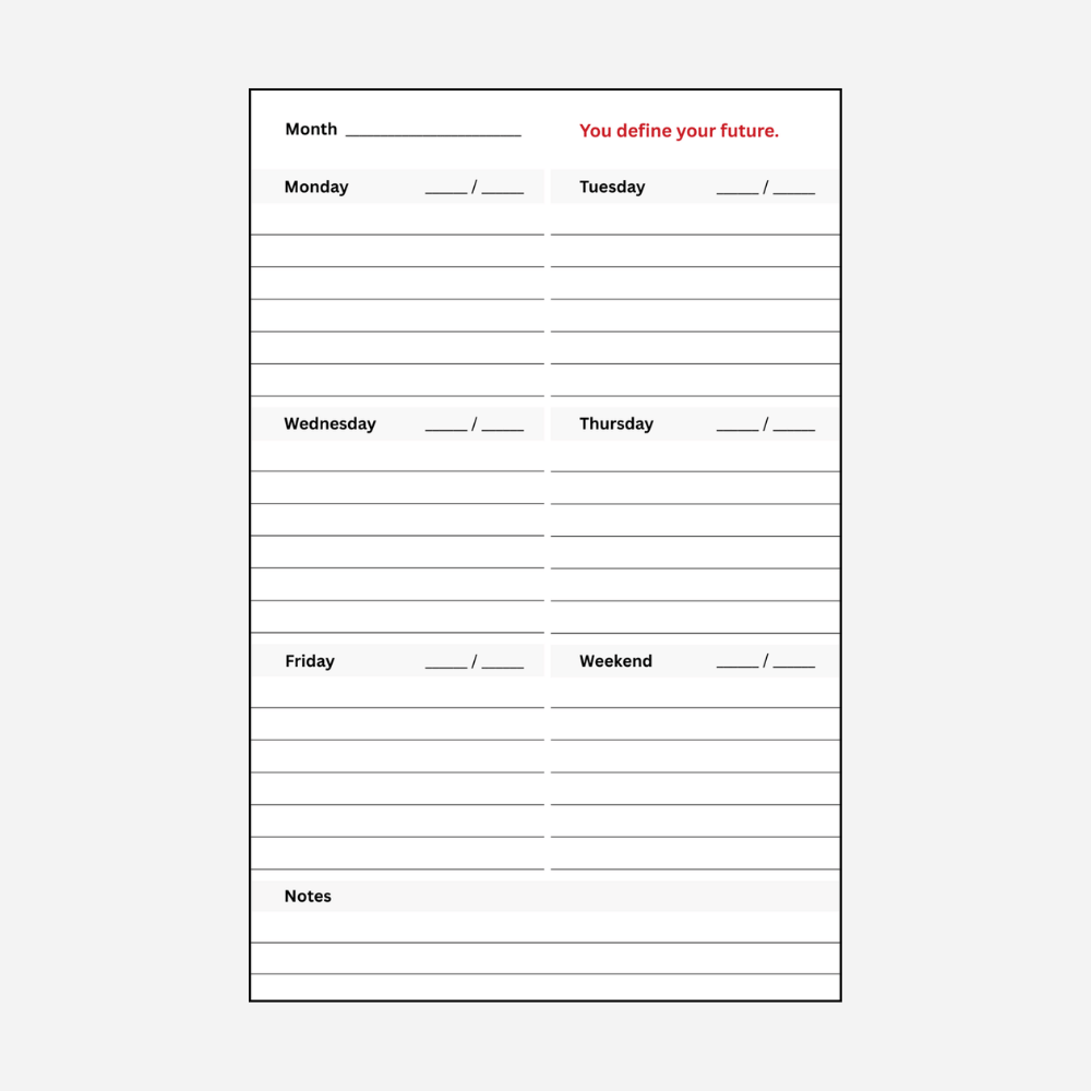 TRIO Student Planner – 5.5" x 8.5" (Undated, 52 Weeks)