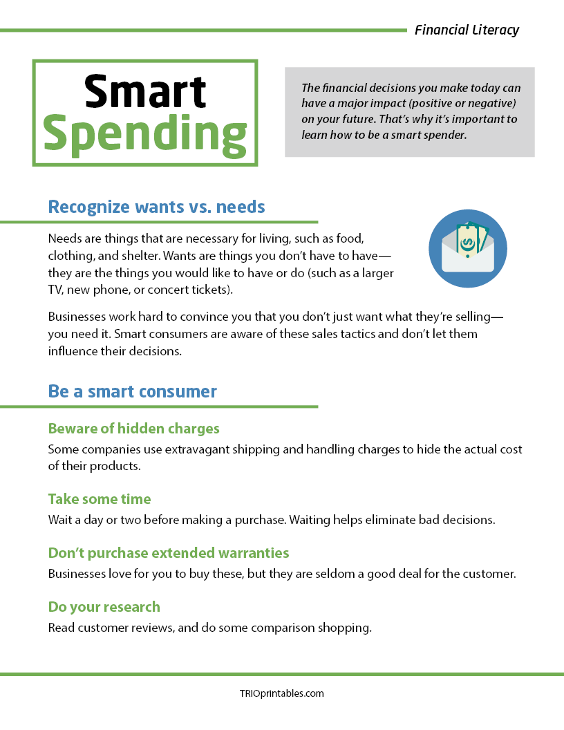 Smart Spending Informational Sheet