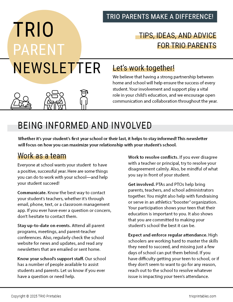 Be Informed and Involved Newsletter