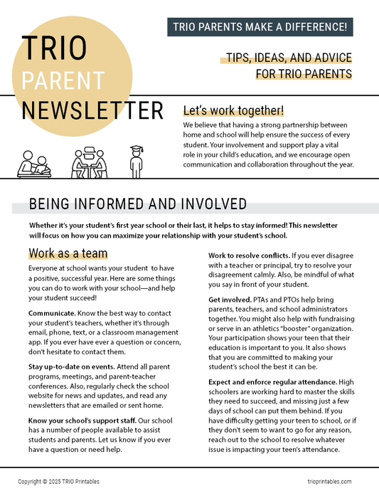 Be Informed and Involved Newsletter