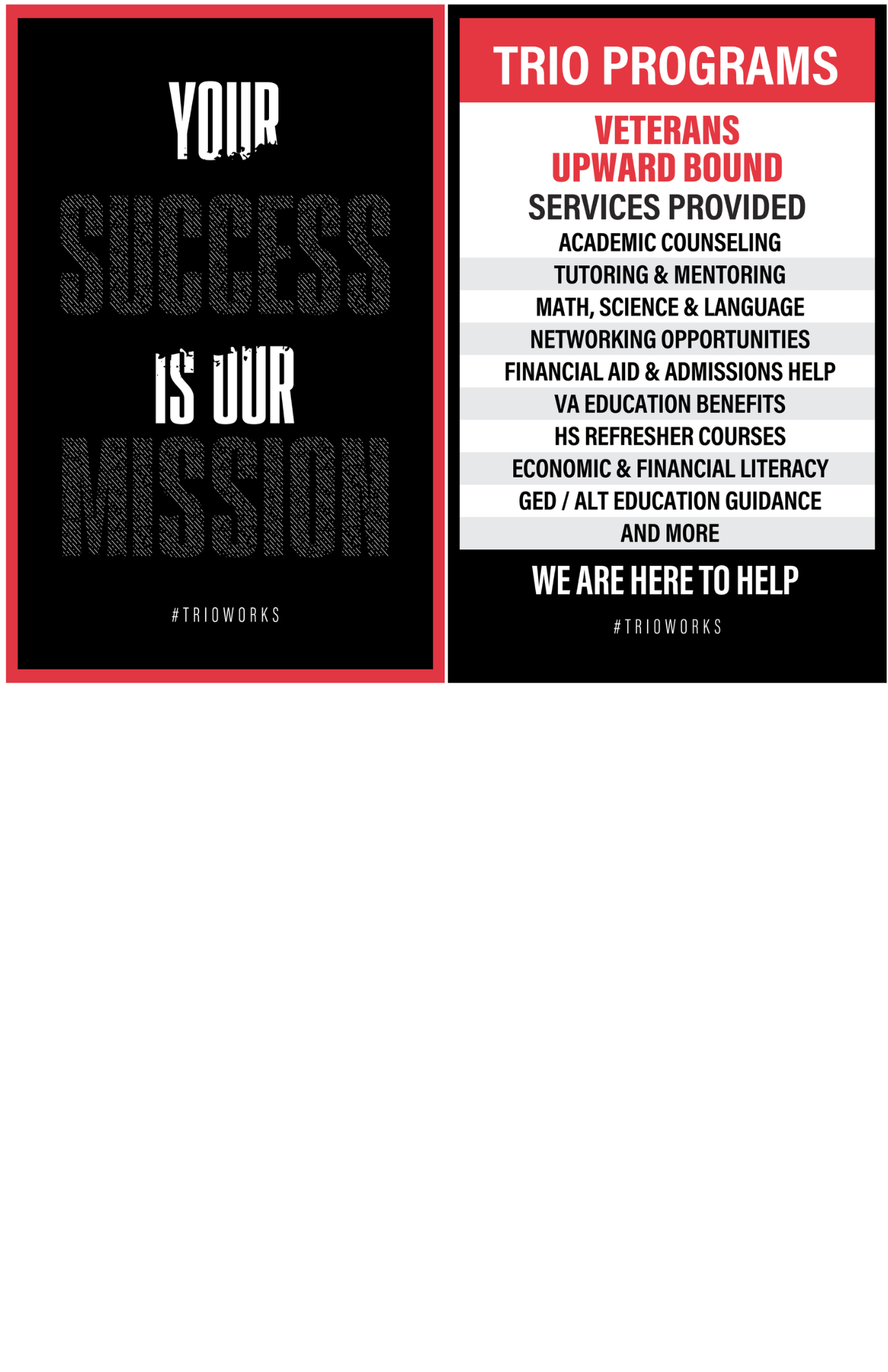 TRIO Veterans Upward Bound Poster Set (6 Posters)