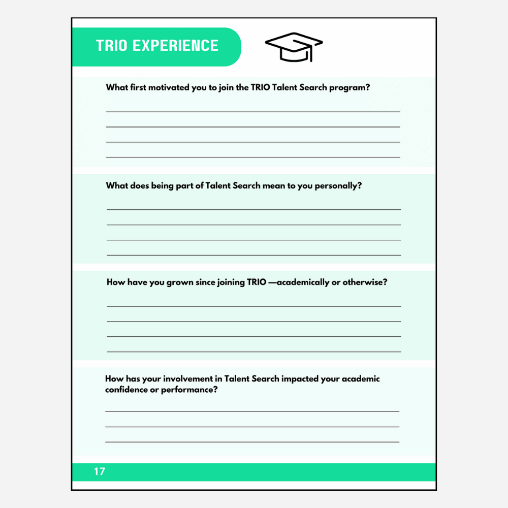 TRIO Talent Search Reflection Journal